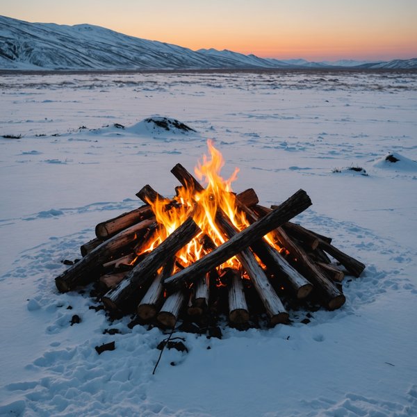 Quelles sont les techniques pour allumer un feu de camp en région de toundra en hiver?